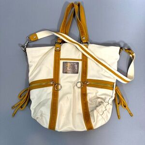 Vintage Coach Poppy Mustard and Cream Tote